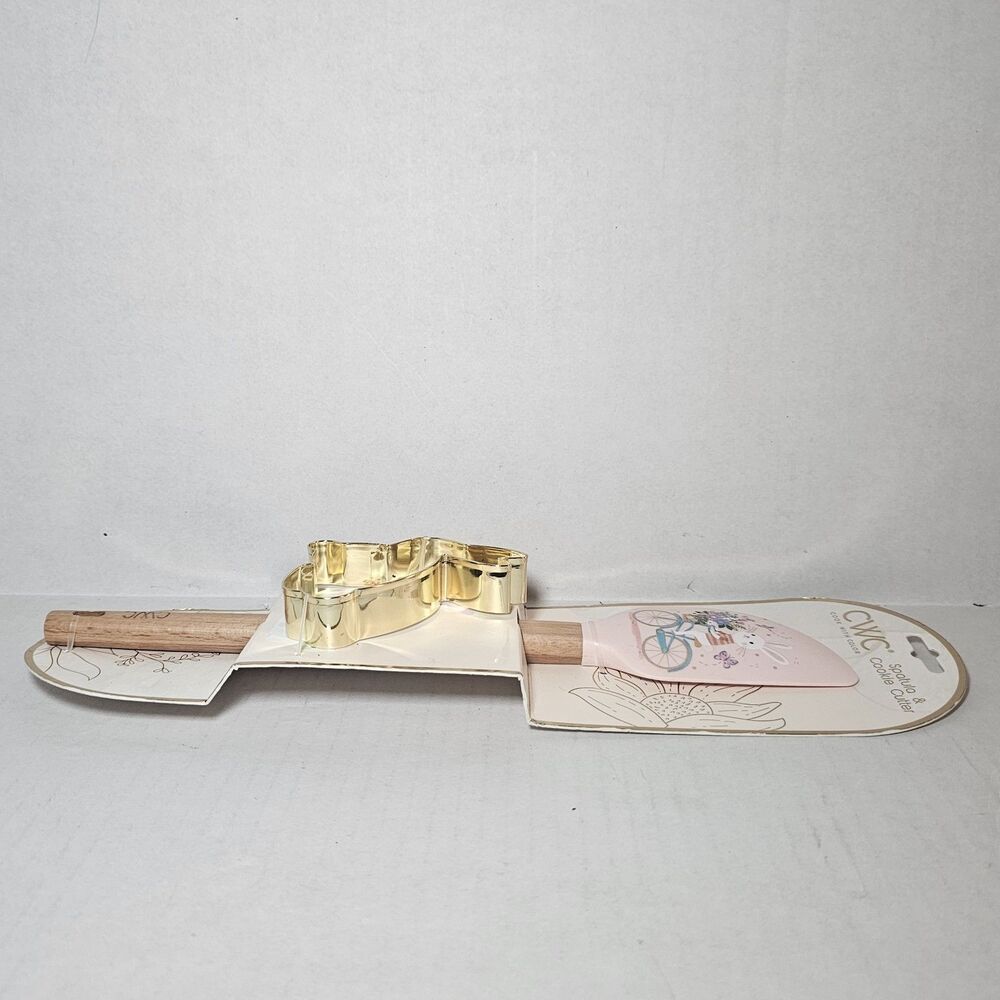 CWC Cook With Color Easter Bunny Silicone Spatula & Bunny Cookie Cutter Set NEW - Picture 3 of 5